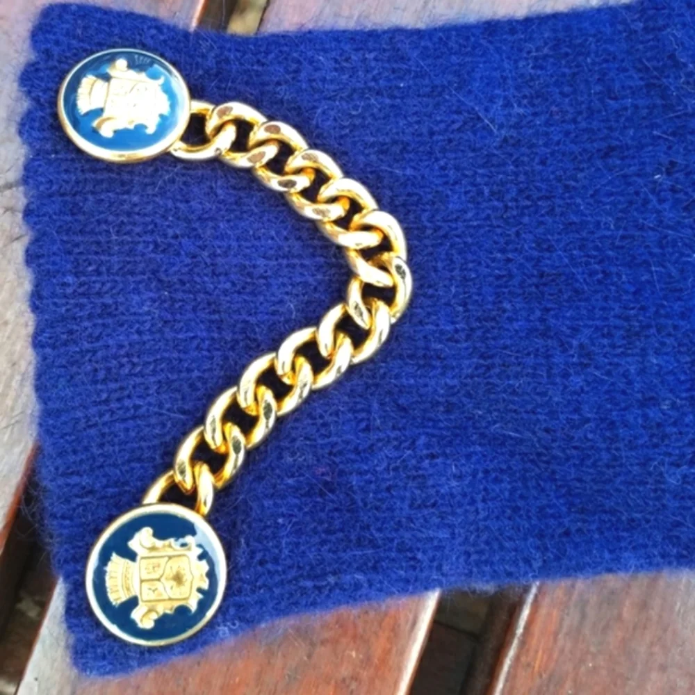 Embellished Gloves Enamel Buttons Chains